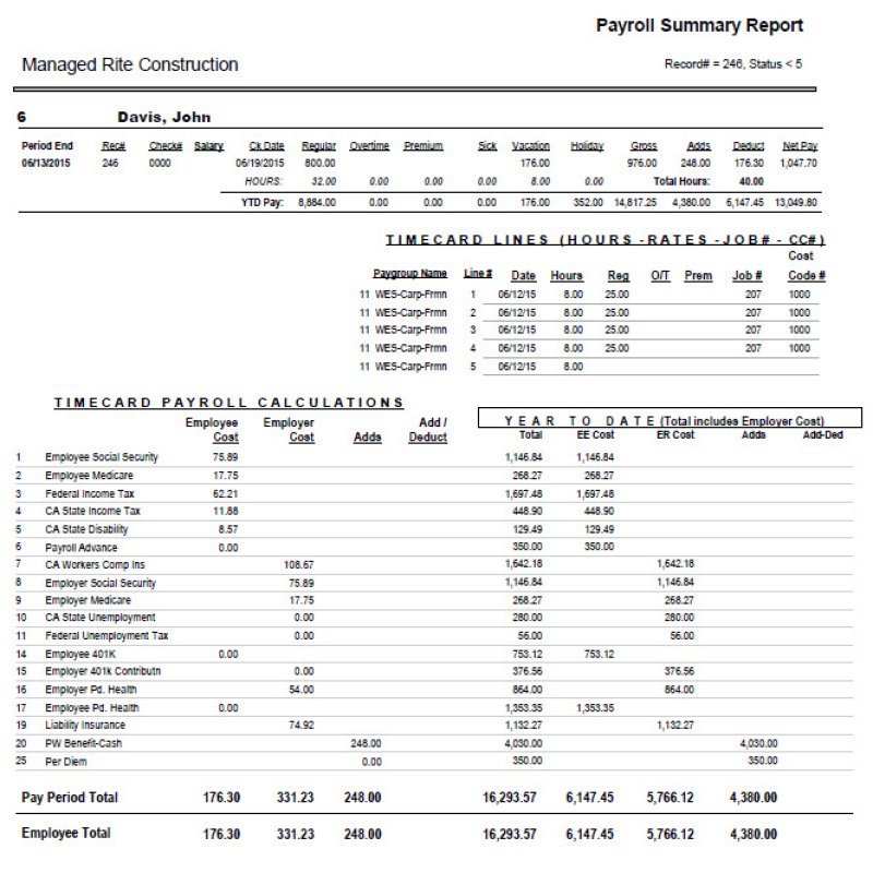 05-01-02-19 Employee Payroll Report with Deductions, Hours, Jobs