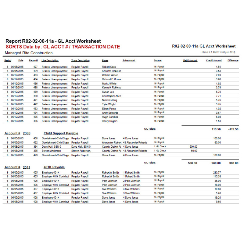 02-02-00-11 G/L Account Worksheet