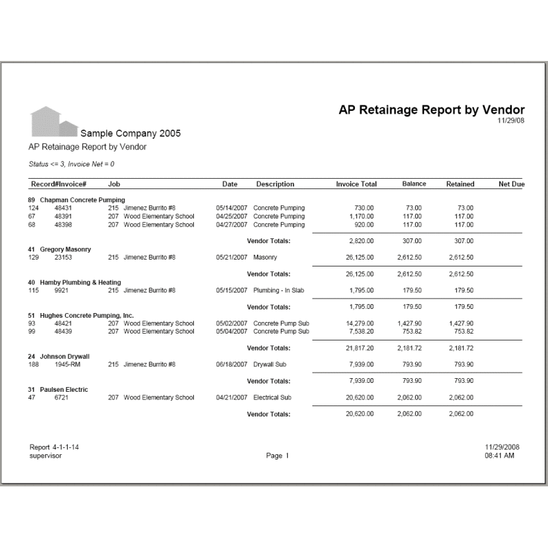 04-01-01-14 AP Retainage Report by Vendor