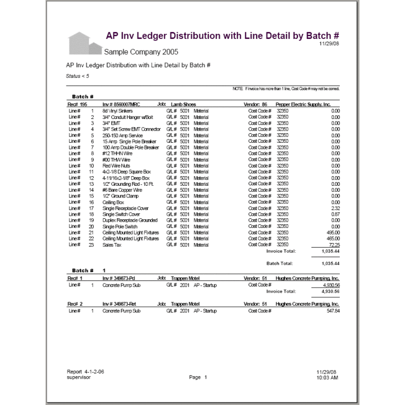 04-01-02-06 AP Inv Ledger Distribution with Line Detail by Batch #