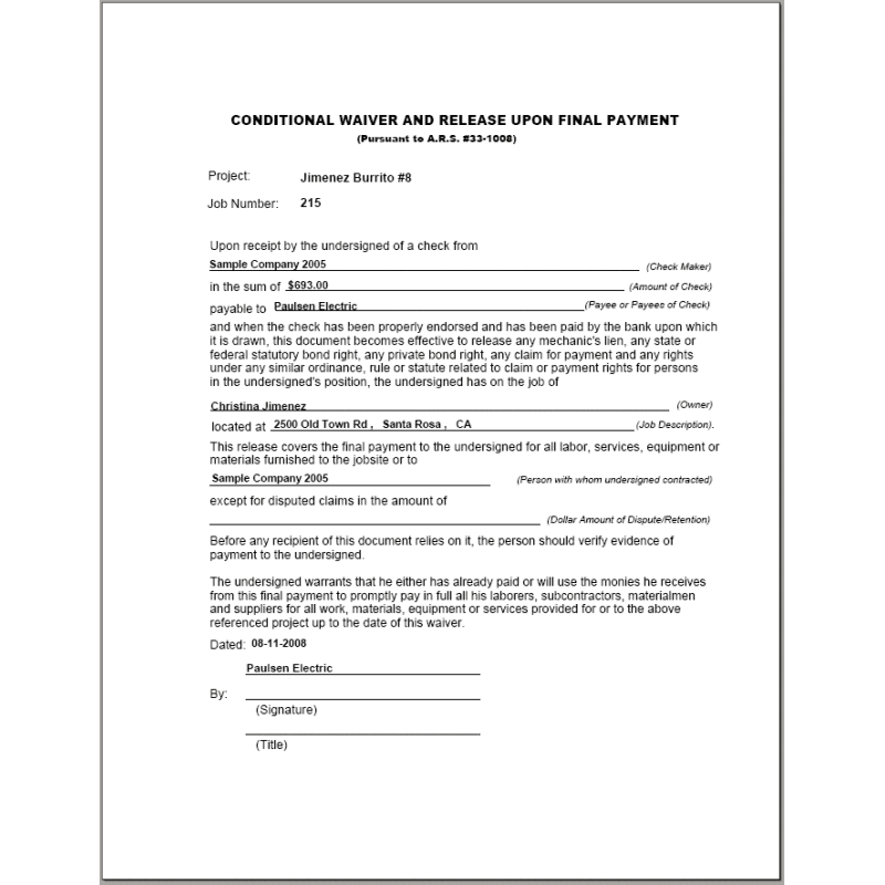 04-03-03-21 Lien Waiver-CF (Report Form: Conditional Final)