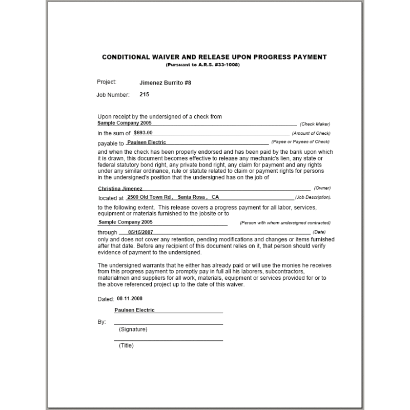 04-03-03-21 Lien Waiver-CP (Report Form: Conditional Progress)