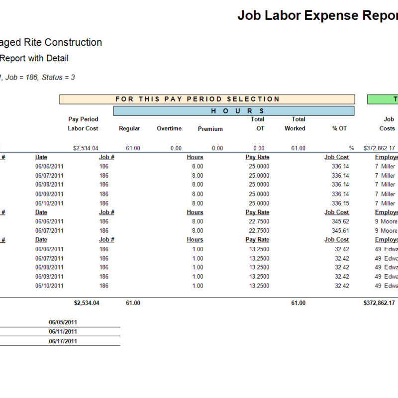 05-01-02-02 Job Labor Expense Report with Detail