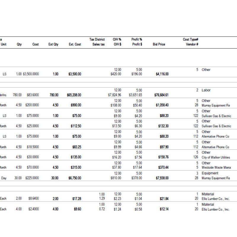 09-05-00-11 Takeoff Worksheet ALL FIELDS