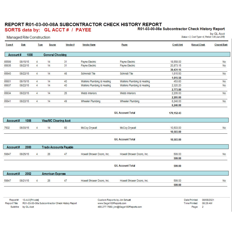 01-03-00-08 Subcontractor Check History Report