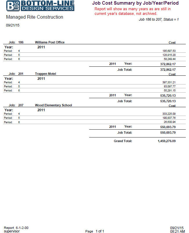 06-01-02-00 Job Cost Summary by Job/Year/Period